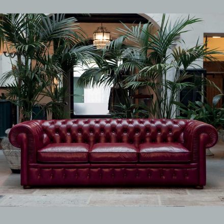 Klassisk sofa med løgfødder i bøgetræ lavet i Italien - Spassoso Viadurini