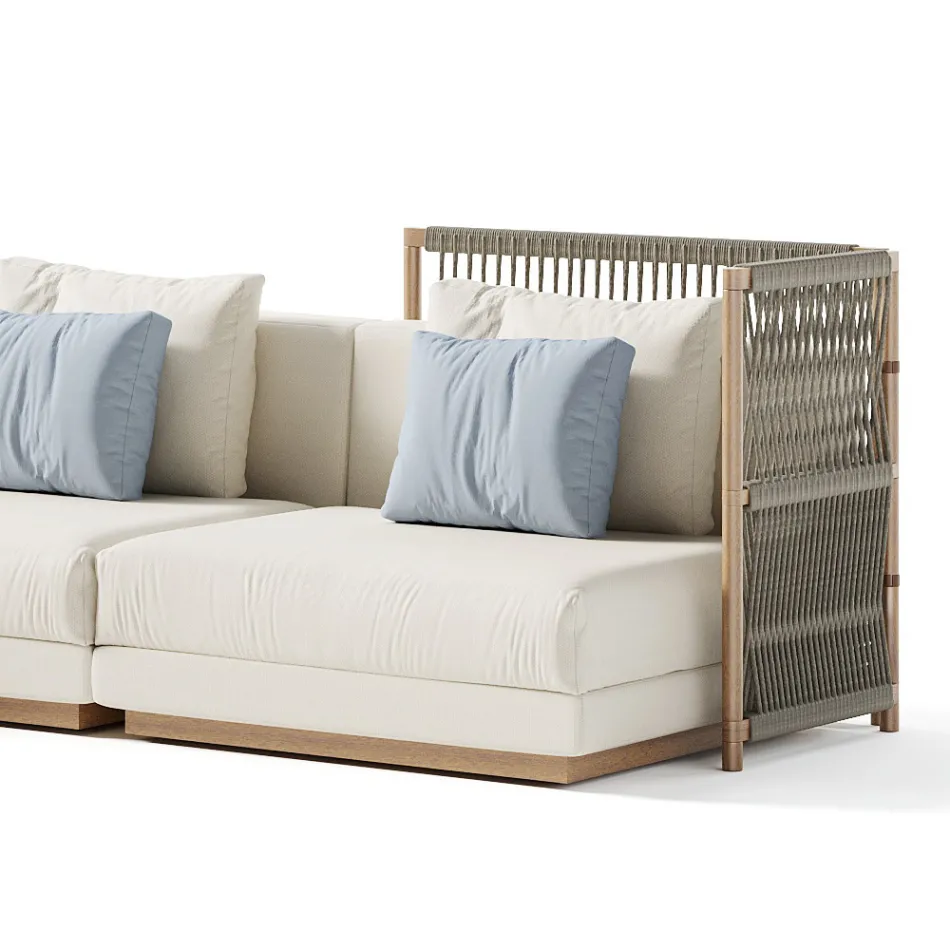 Modulopbygget udendørs sofa i polstret stof lavet i Italien - Rubik Viadurini