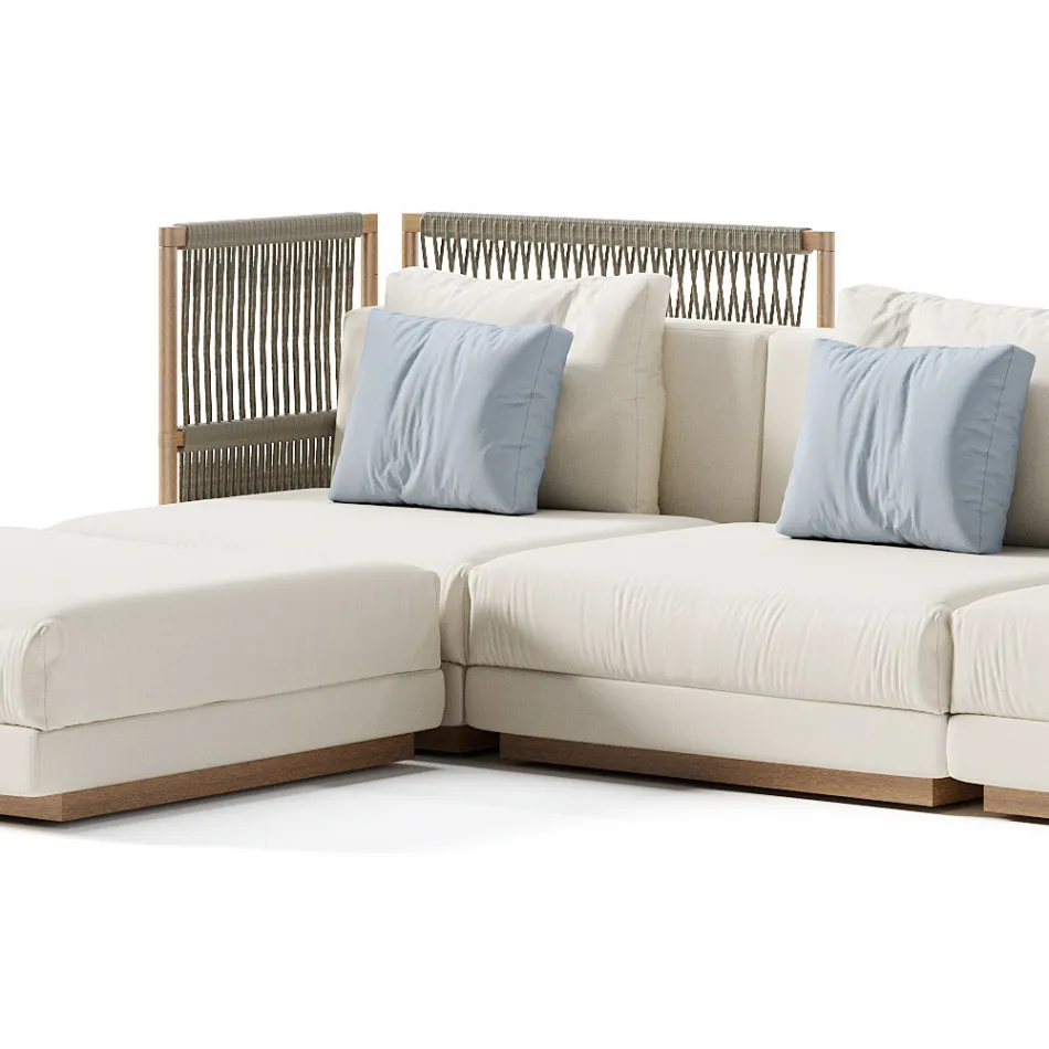 Modulopbygget udendørs sofa i polstret stof lavet i Italien - Rubik Viadurini