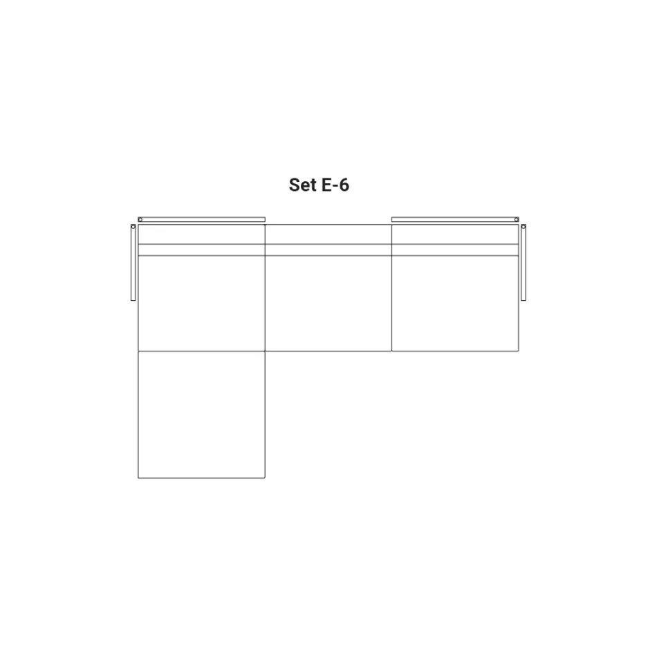 Modulopbygget udendørs sofa i polstret stof lavet i Italien - Rubik Viadurini