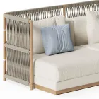 Sektionsopdelt havesofa med C-formet struktur i træ Made in Italy - Rubik Viadurini