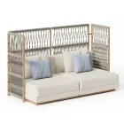 Sektionsopdelt havesofa med C-formet struktur i træ Made in Italy - Rubik Viadurini