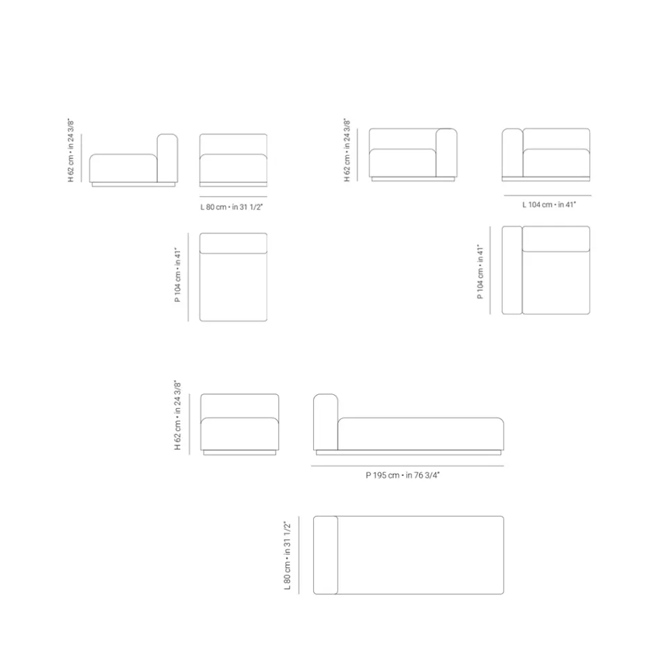 Modulær havesofa i vandafvisende stof fremstillet i Italien - Bahias Viadurini
