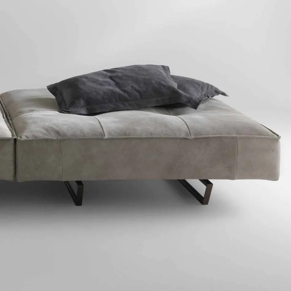 Sofa moderne design Cardo, læderindtræk Viadurini