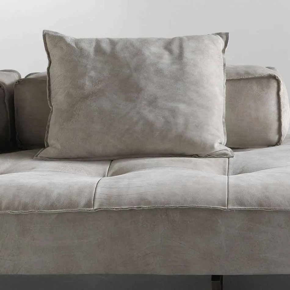 Sofa moderne design Cardo, læderindtræk Viadurini