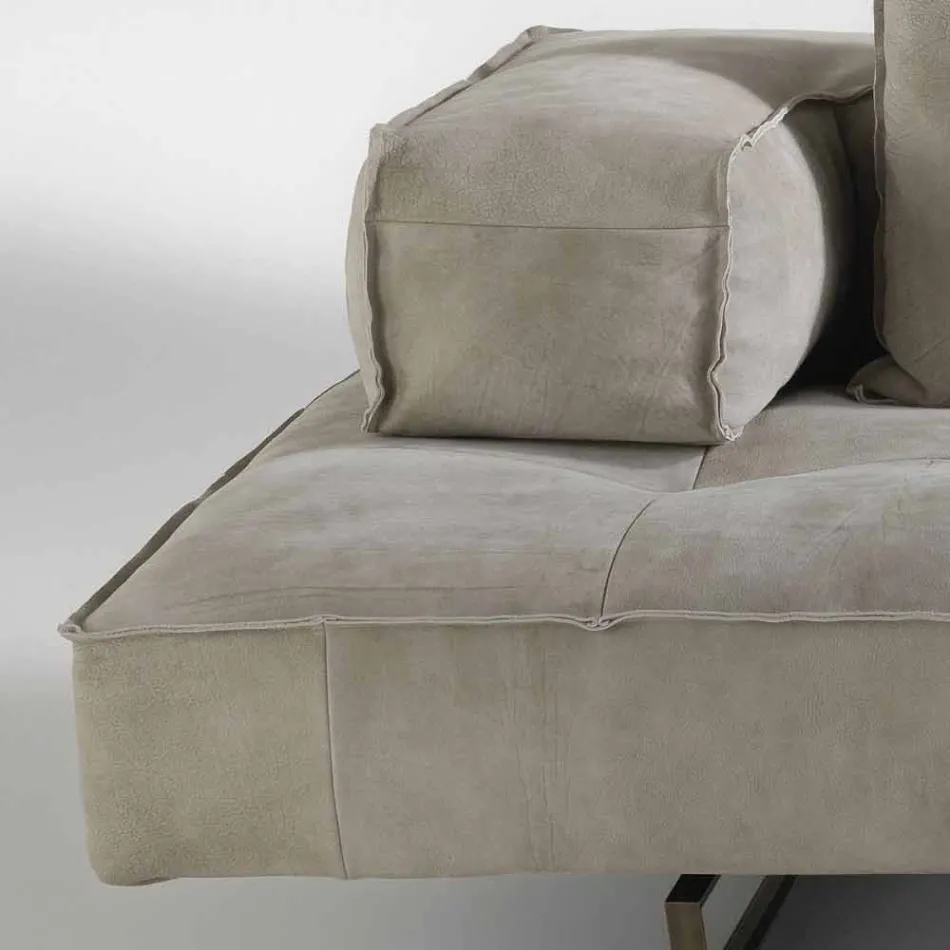 Sofa moderne design Cardo, læderindtræk Viadurini