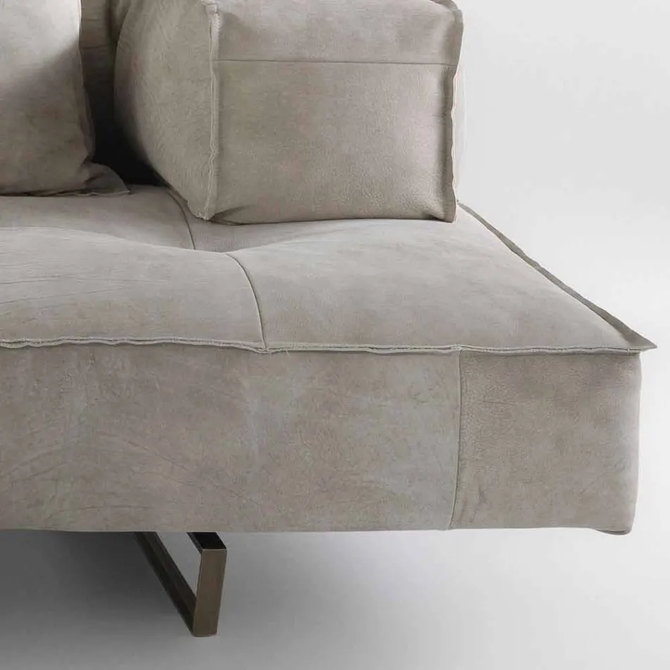 Sofa moderne design Cardo, læderindtræk Viadurini