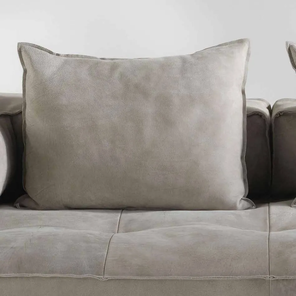 Sofa moderne design Cardo, læderindtræk Viadurini