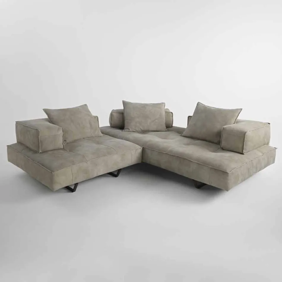 Sofa moderne design Cardo, læderindtræk Viadurini