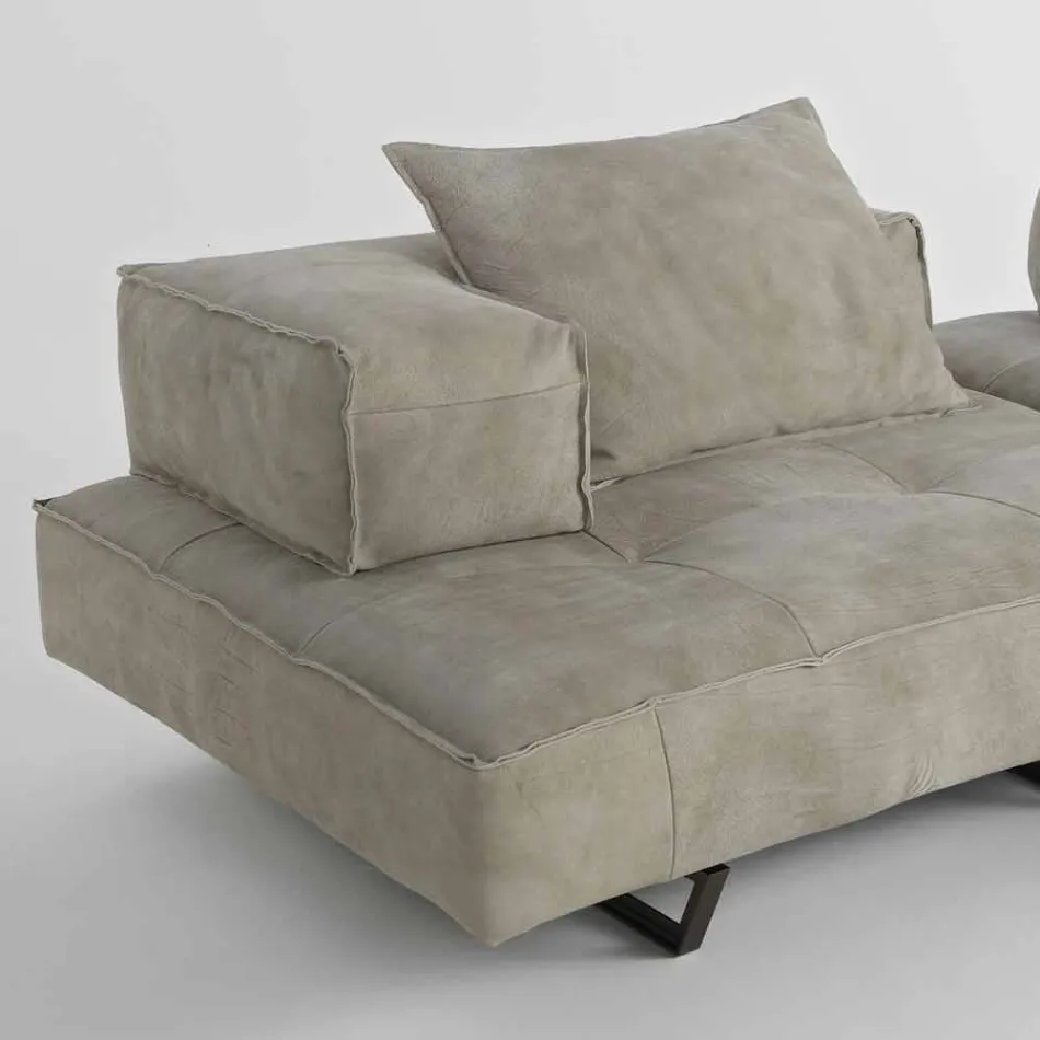 Sofa moderne design Cardo, læderindtræk Viadurini