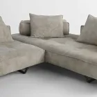 Sofa moderne design Cardo, læderindtræk Viadurini