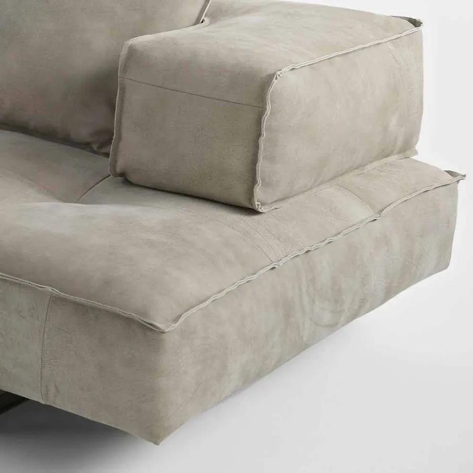 Sofa moderne design Cardo, læderindtræk Viadurini