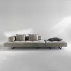 Sofa moderne design Cardo, læderindtræk Viadurini