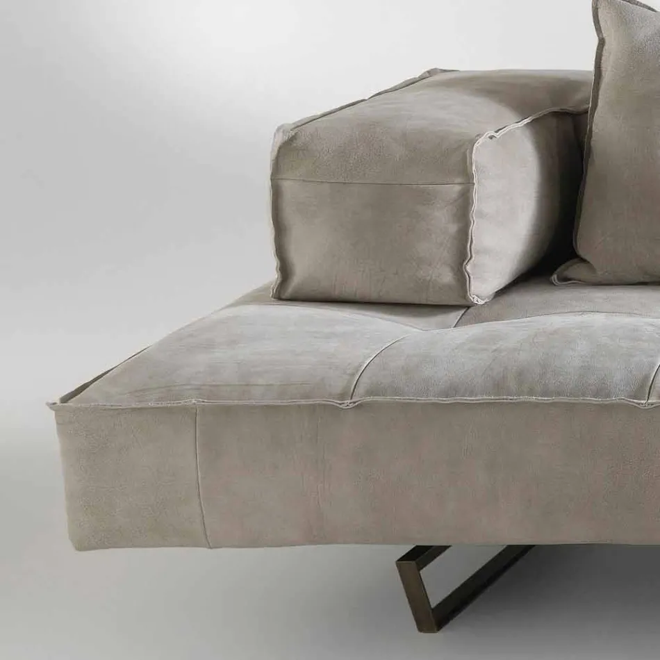 Sofa moderne design Cardo, læderindtræk Viadurini