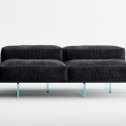 Sofa med ekstra klar glasbund og stofsæde lavet i Italien - Rory Viadurini