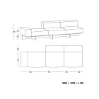 Sofa med ekstra klar glasbund og stofsæde lavet i Italien - Rory Viadurini