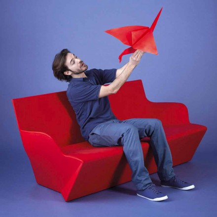 Slide med armlæn Slide Kami Yon farvet design lavet i Italien Viadurini