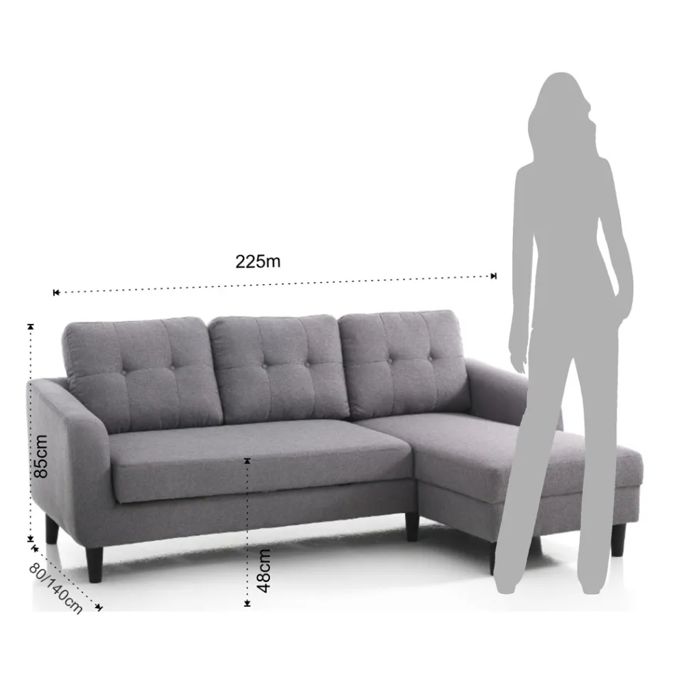 Sofa med sammenklappeligt sengeelement under sædet - Nikkel Viadurini