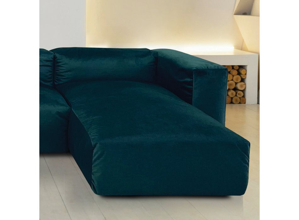 Sofa med indendørs halvø i ekspanderet polyurethan - Buffo Viadurini