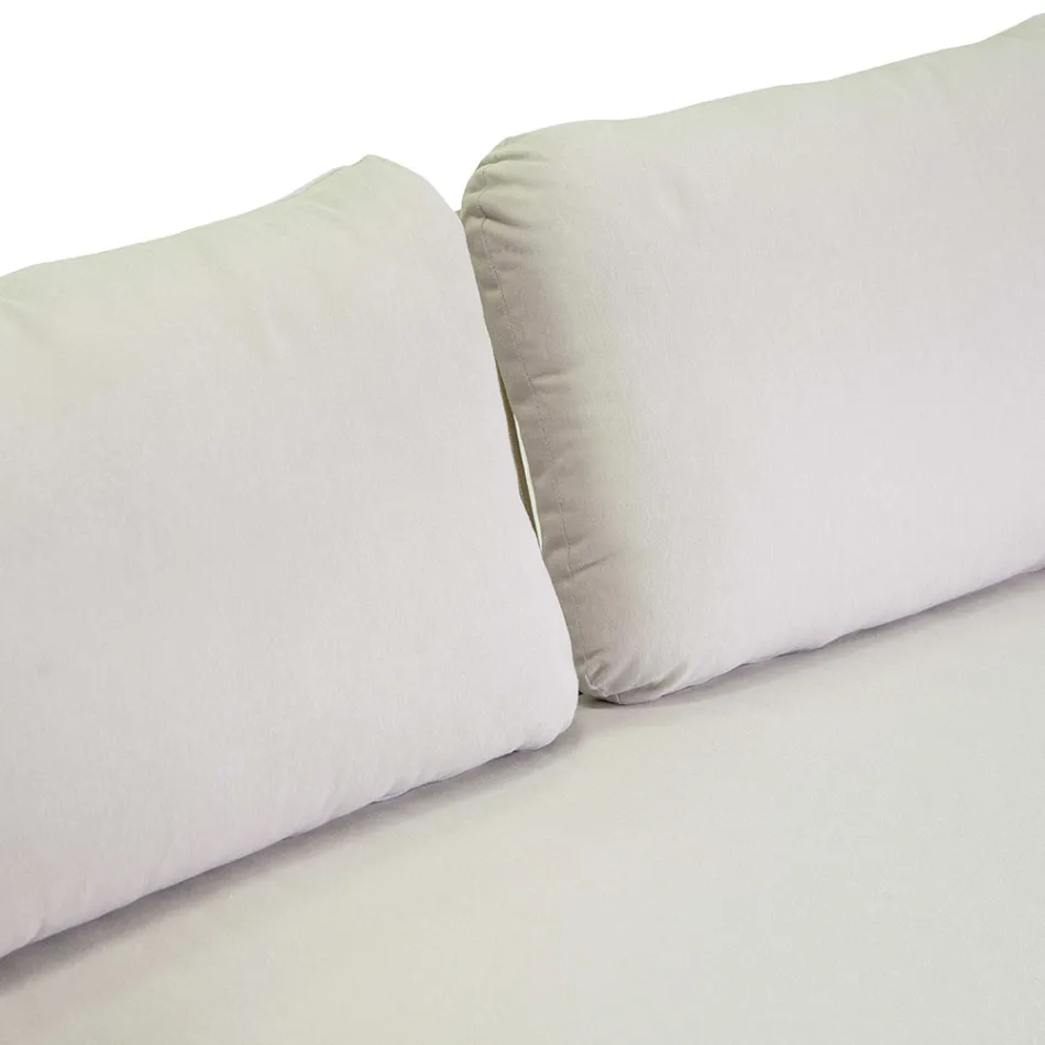 Sofa med lænestole og sofabord i hvid aluminium til haven - Tenda Viadurini