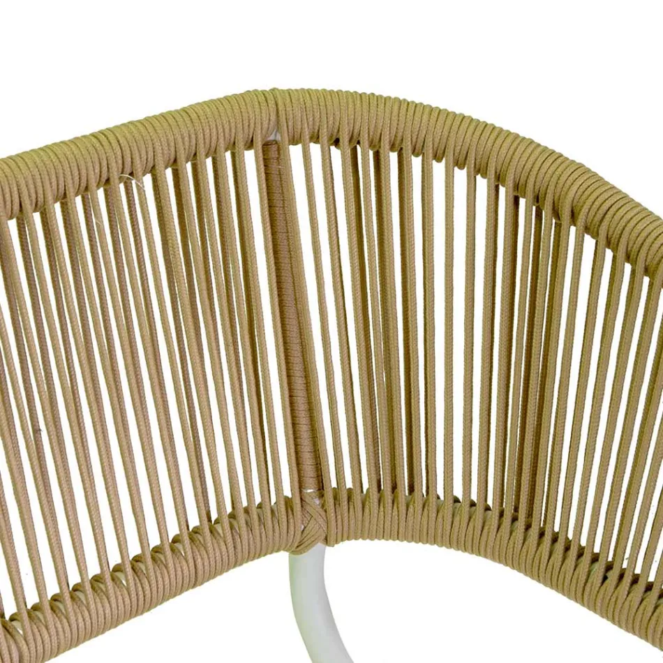 Sofa med lænestole og sofabord i hvid aluminium til haven - Tenda Viadurini