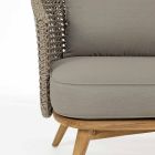 Udendørssofa 2 eller 3 sæder i træ og due-grå homemotion stof - Luana Viadurini