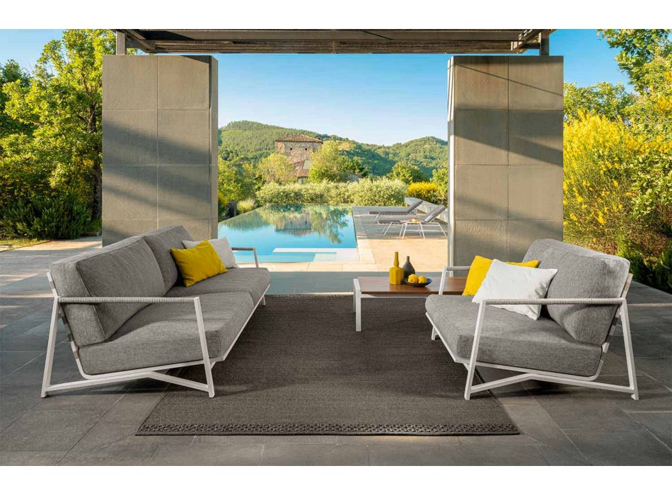 2-personers udendørssofa i aluminium og stof - Cottage Luxury af Talenti