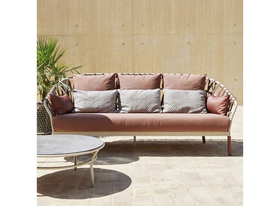 3-personers udendørs sofa med hynder lavet i Italien - Emmacross fra Varaschin Viadurini