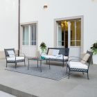 2 pers. udendørs sofa i galvaniseret stål fremstillet i Italien - Selvaggia Viadurini