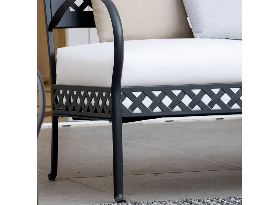 2 pers. udendørs sofa i galvaniseret stål fremstillet i Italien - Selvaggia Viadurini