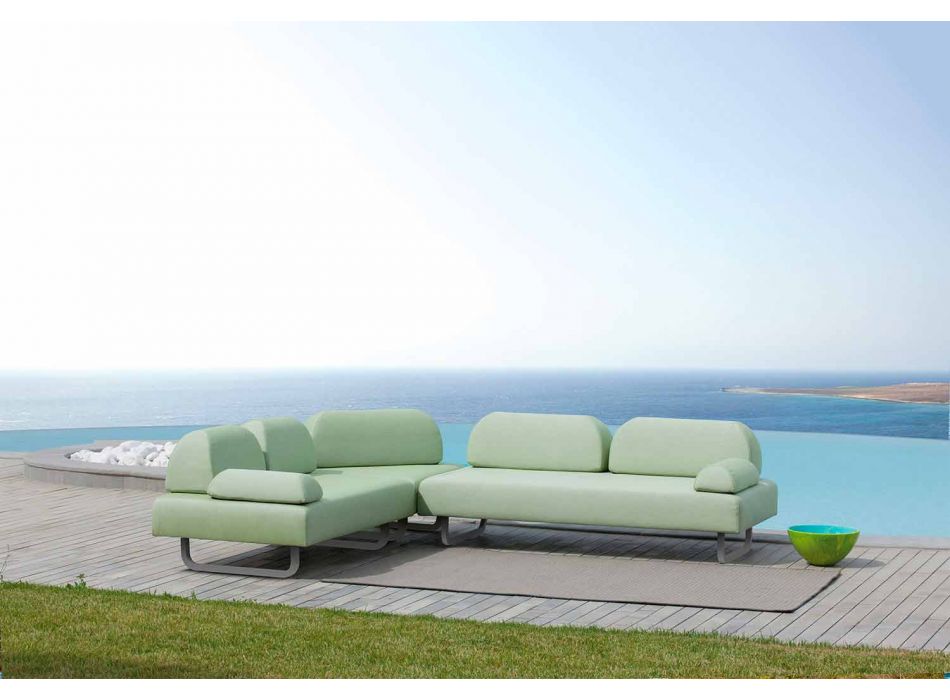 3-personers design sofa i metal og stof fremstillet i Italien - Selia Viadurini