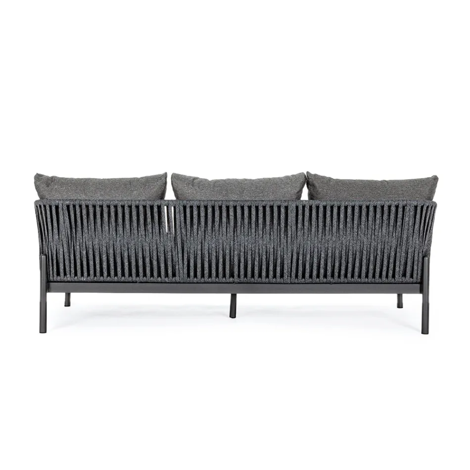 Udendørs aluminium og reb sofa med stof puder, Homemotion - Shama Viadurini