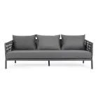 Udendørs aluminium og reb sofa med stof puder, Homemotion - Shama Viadurini