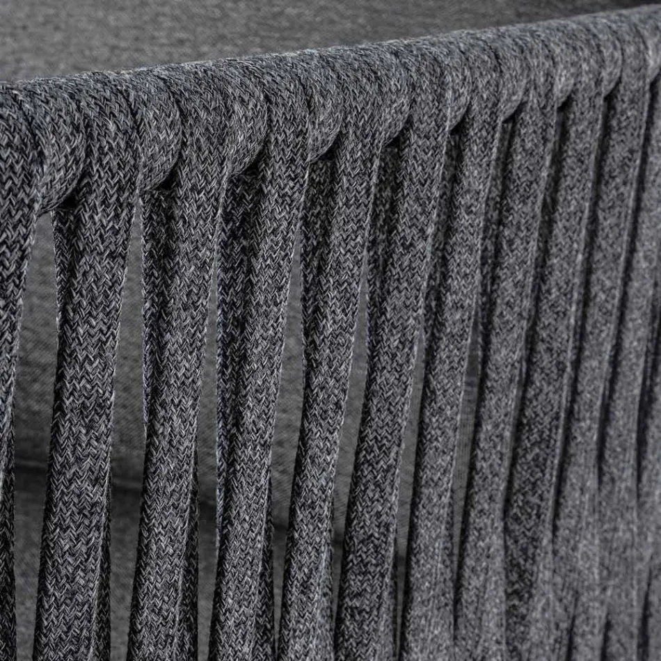 Udendørs aluminium og reb sofa med stof puder, Homemotion - Shama Viadurini