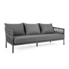 Udendørs aluminium og reb sofa med stof puder, Homemotion - Shama Viadurini