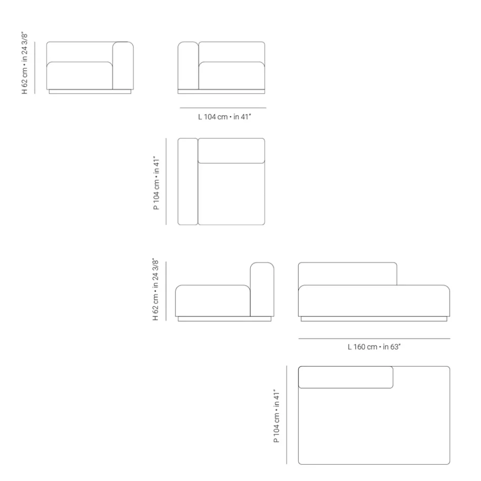 Modulær udendørs sofa i marine krydsfiner Fremstillet i Italien - Bahias Viadurini