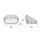 Udendørs sofa med puder inkluderet Made in Italy - Emmacross fra Varaschin Viadurini