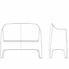 Moderne design udendørs sofa Solid af Vondom i polypropylen Viadurini
