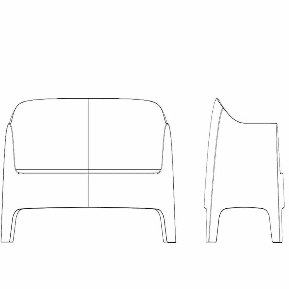 Moderne design udendørs sofa Solid af Vondom i polypropylen Viadurini