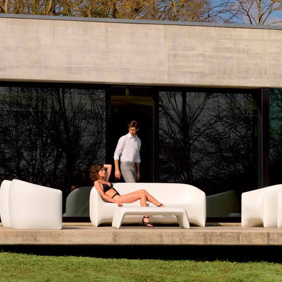 Design udendørs sofa i Blow by Vondom polyethylen harpiks Viadurini