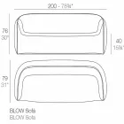 Design udendørs sofa i Blow by Vondom polyethylen harpiks Viadurini