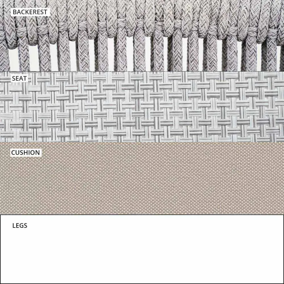 Udendørs stabelbar to-personers sofa polstret stof - Smart af Varaschin Viadurini