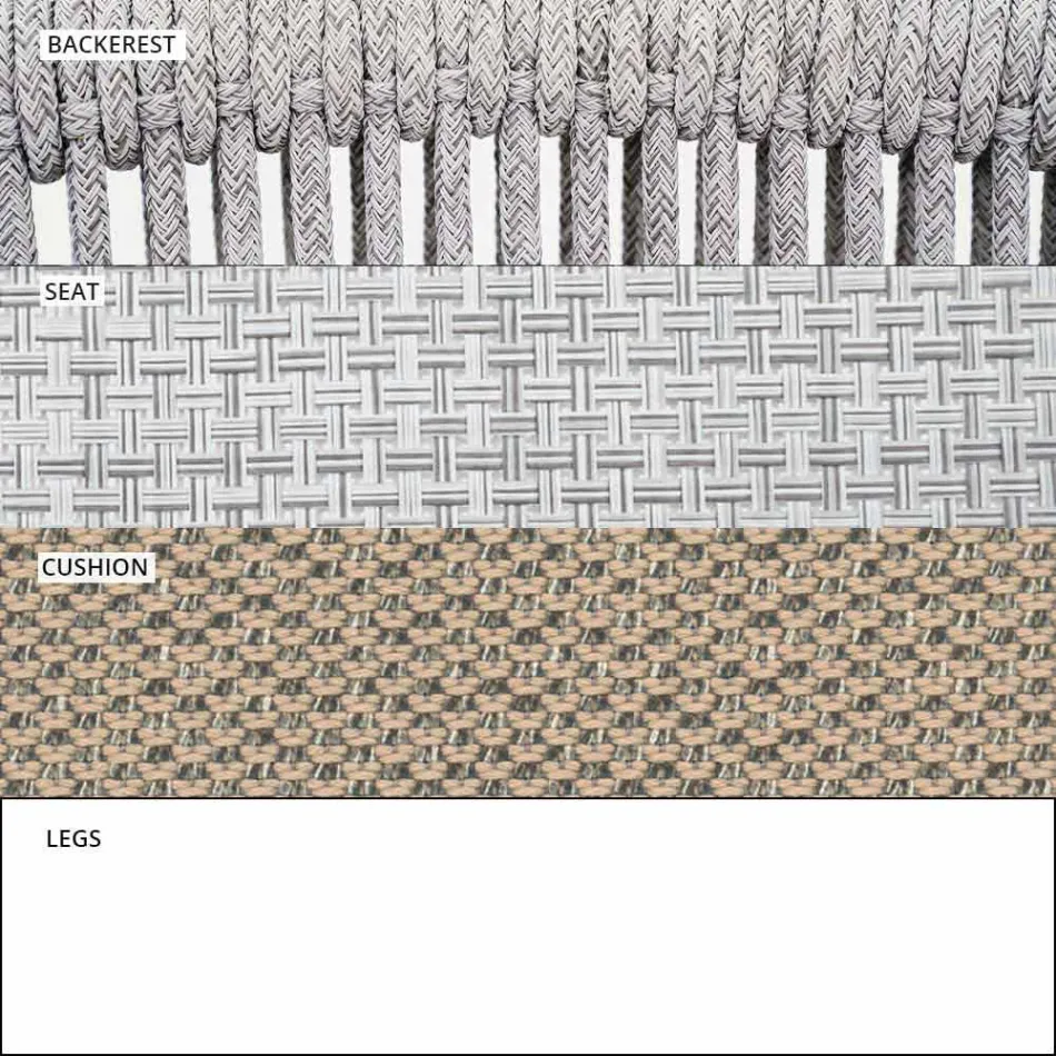 Udendørs stabelbar to-personers sofa polstret stof - Smart af Varaschin Viadurini