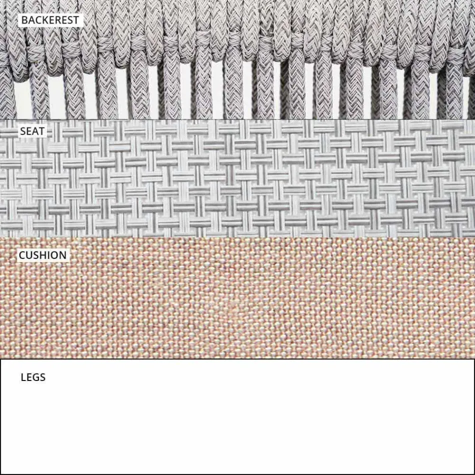 Udendørs stabelbar to-personers sofa polstret stof - Smart af Varaschin Viadurini