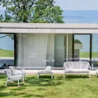 Udendørs stabelbar to-personers sofa polstret stof - Smart af Varaschin Viadurini