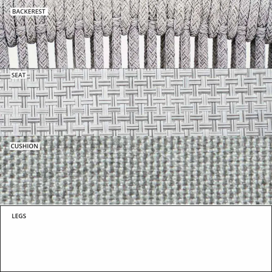 Udendørs stabelbar to-personers sofa polstret stof - Smart af Varaschin Viadurini