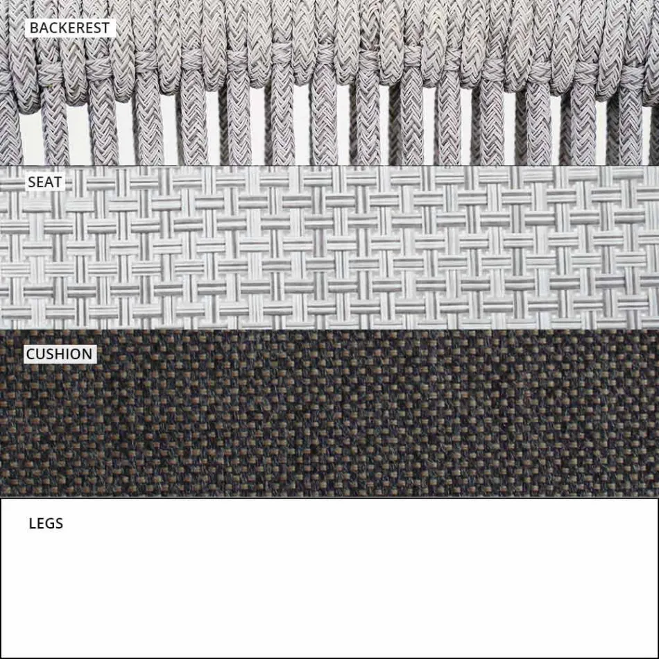 Udendørs stabelbar to-personers sofa polstret stof - Smart af Varaschin Viadurini