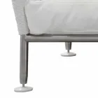 Udendørs sofa i stål og vævet PVC hvide hynder - Ontario6 Viadurini