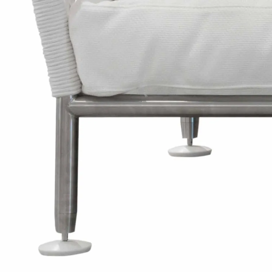 Udendørs sofa i stål og vævet PVC hvide hynder - Ontario6 Viadurini