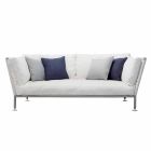 Udendørs sofa i stål og vævet PVC hvide hynder - Ontario6 Viadurini
